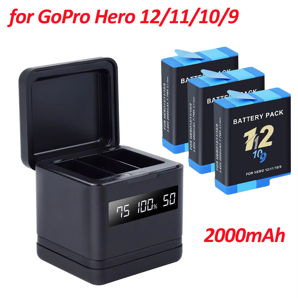 Gopro Action Camera Hero 12 Black - بطارية PALO لكاميرا GoPro Hero 10،