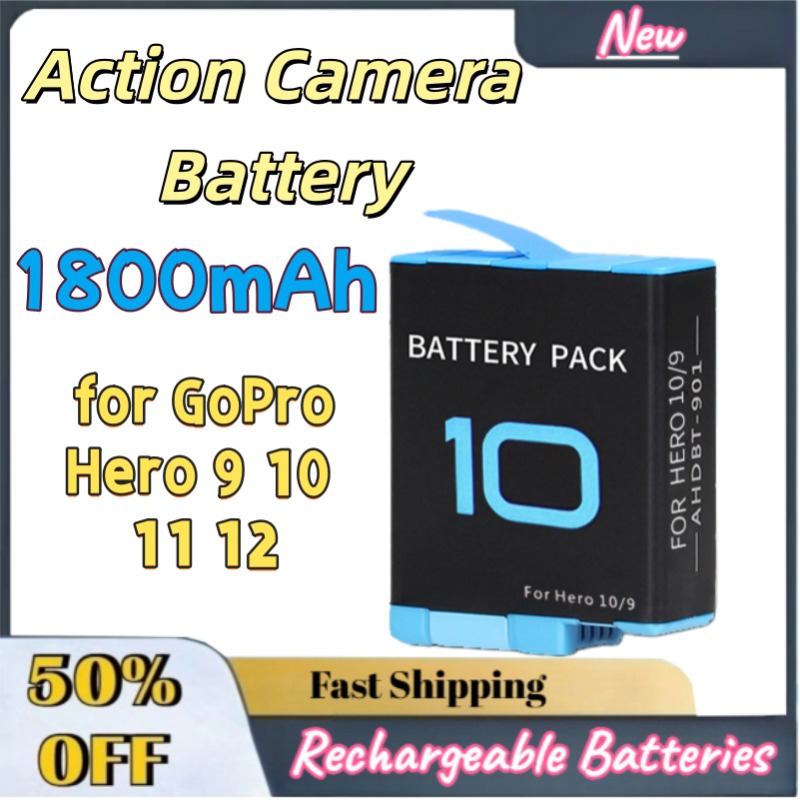 شاحن بطارية بديل بسعة 1800 ملل - مراجعة Gopro Action Camera Hero 12 Black وسعره