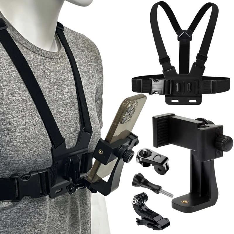 حزام تثبيت للهاتف على الصدر لآ - مراجعة Gopro Action Camera Hero 12 Black وسعره